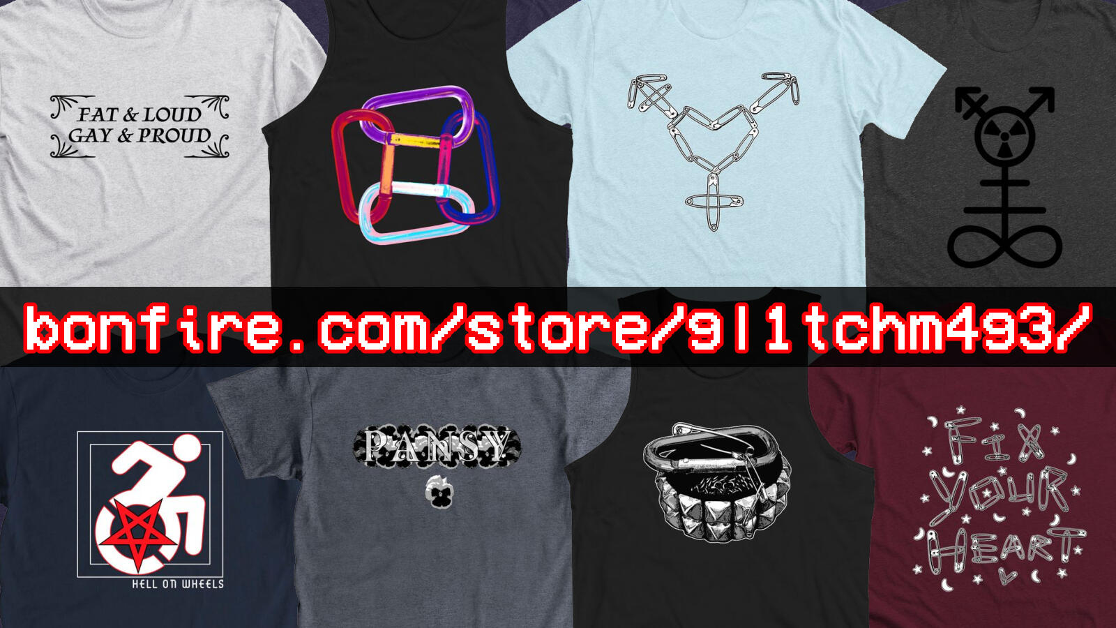 banner with t-shirt design samples